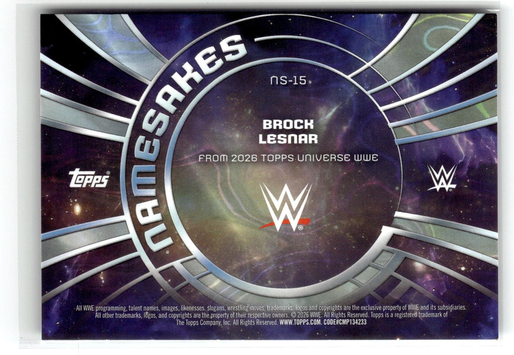2026 Topps Universe WWE #NS-15 Brock Lesnar Namesakes Galaxy