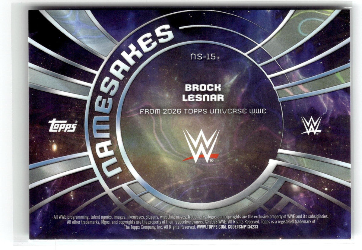 2026 Topps Universe WWE #NS-15 Brock Lesnar Namesakes Galaxy