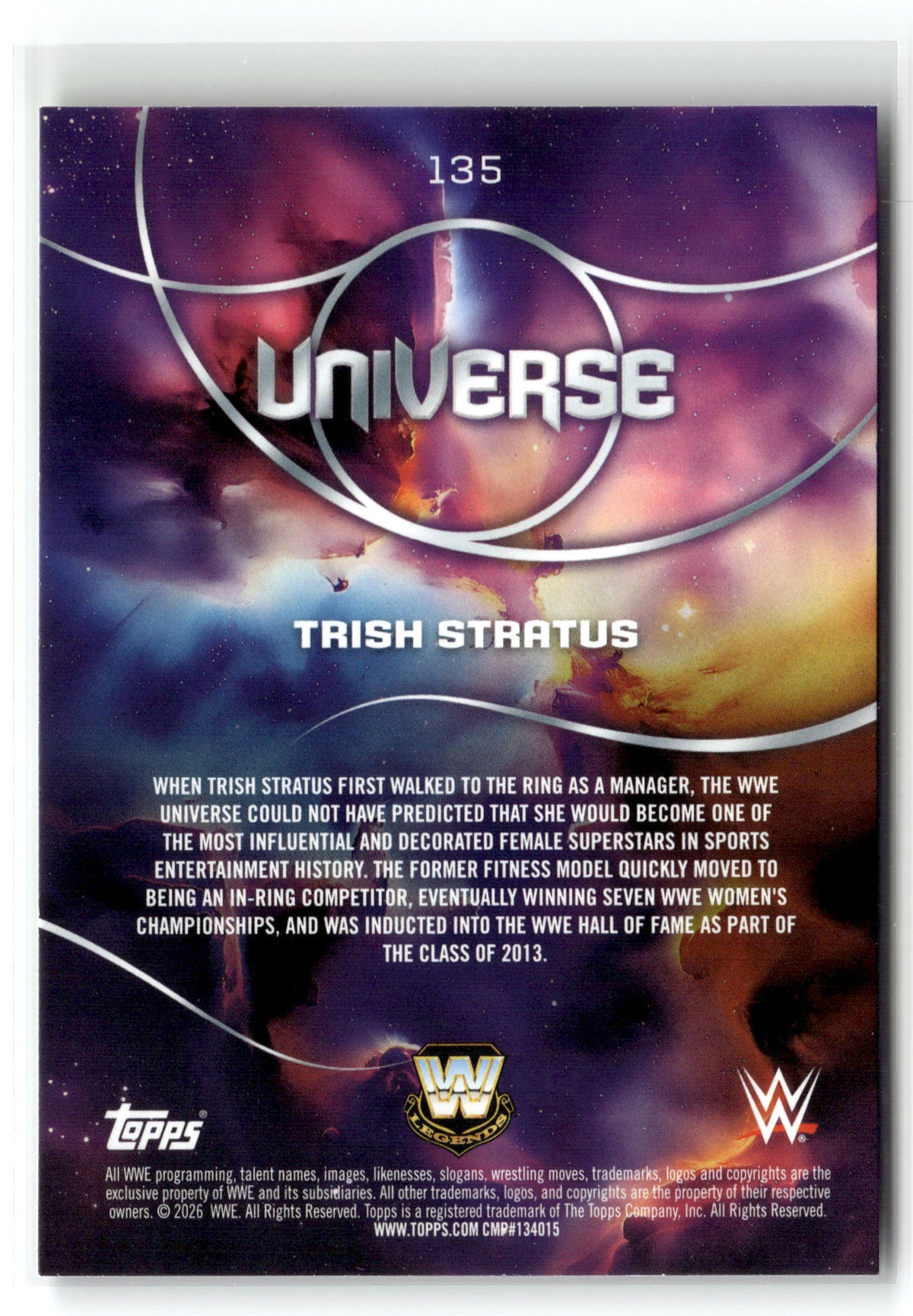 2026 Topps Universe WWE #135 Trish Stratus Neon Green Vortex #/150