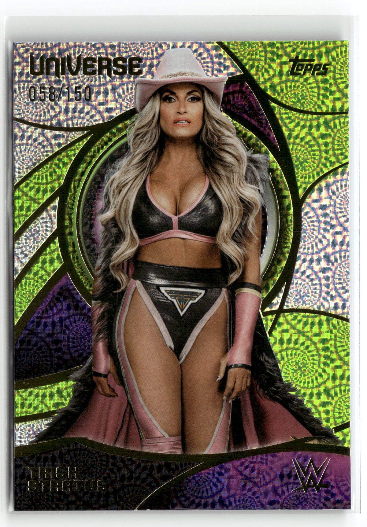 2026 Topps Universe WWE #135 Trish Stratus Neon Green Vortex #/150