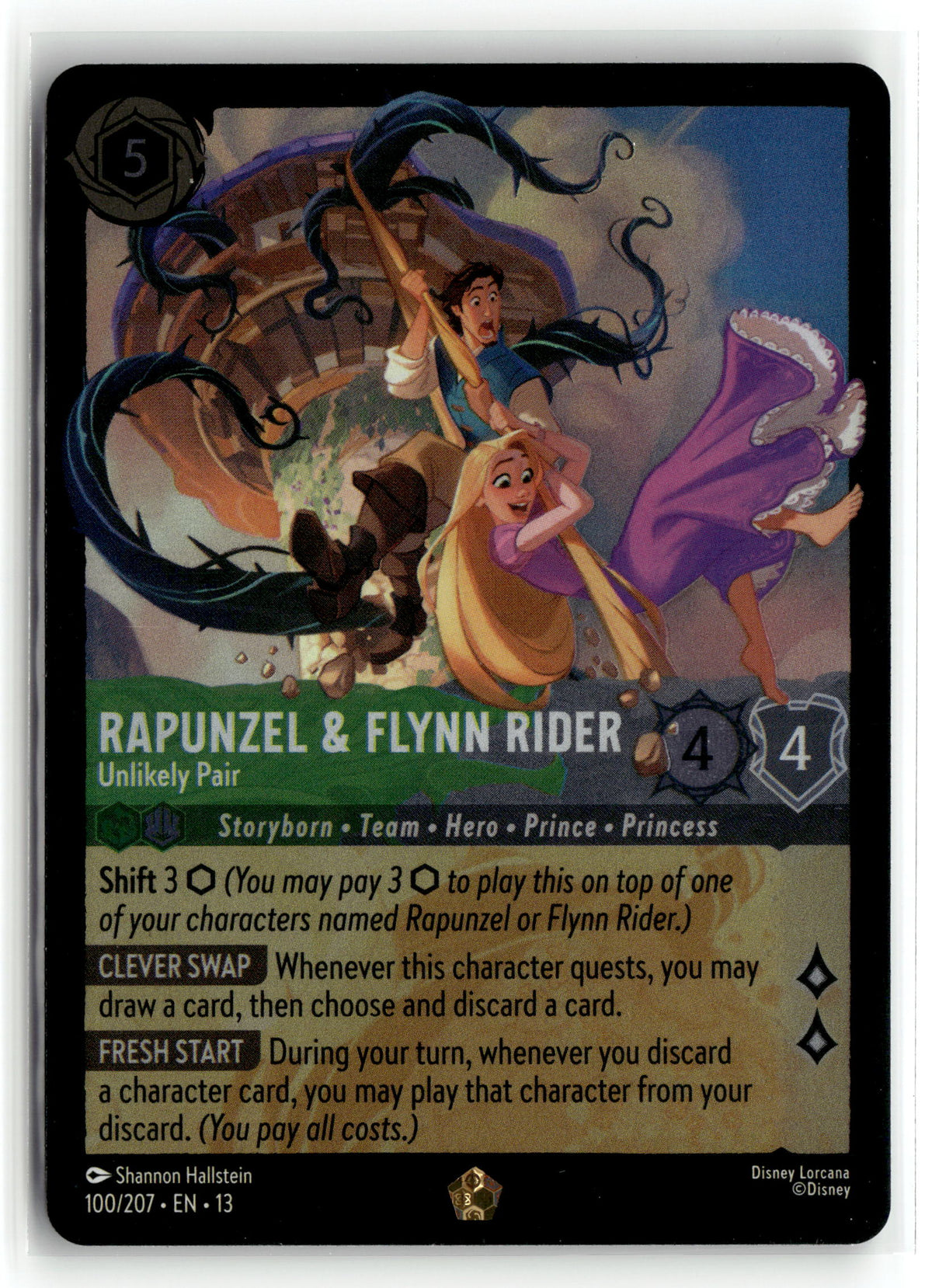 Disney_lorcana tcg Attack of the Vine! #100/207 Rapunzel & Flynn Rider