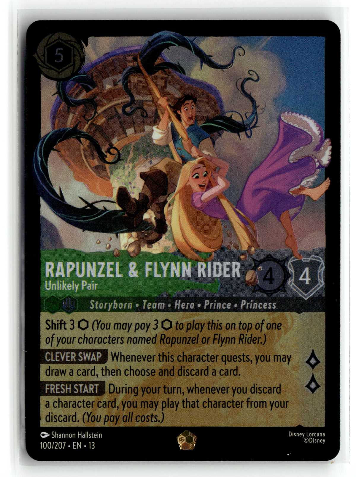 Disney_lorcana tcg Attack of the Vine! #100/207 Rapunzel & Flynn Rider