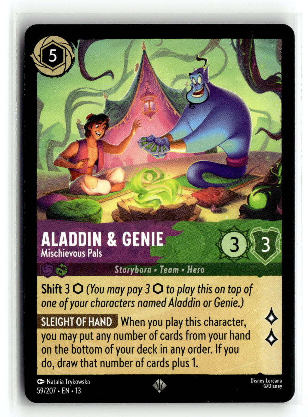 Disney_lorcana tcg Attack of the Vine! #59/207 Aladdin & Genie