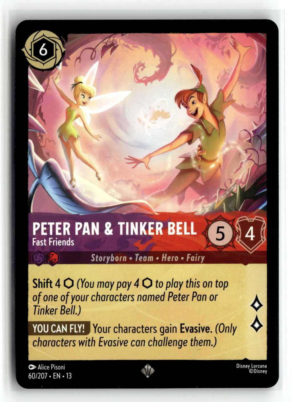 Disney_lorcana tcg Attack of the Vine! #60/207 Peter Pan & Tinker Bell