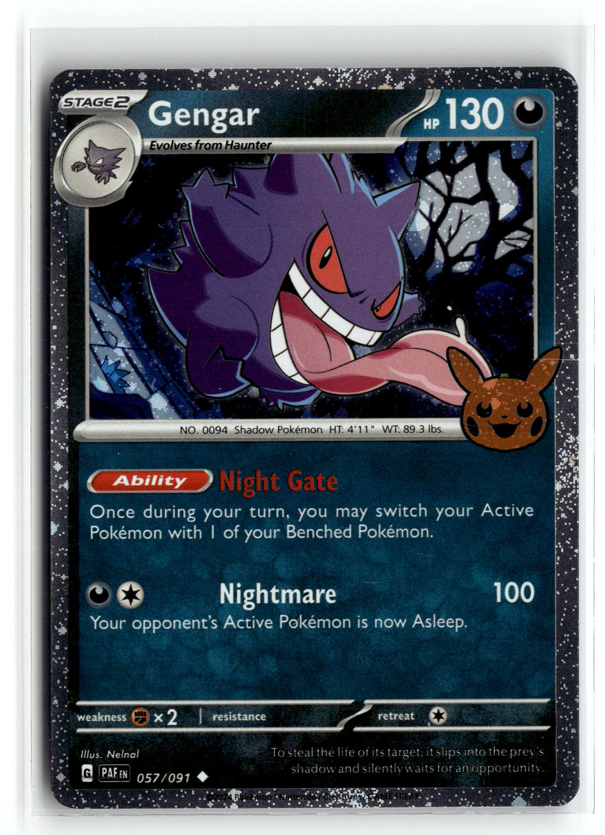 Pokemon tcg Trick or Trade BOOster Bundle 2024 #057/091 Gengar (Cosmos Holo)