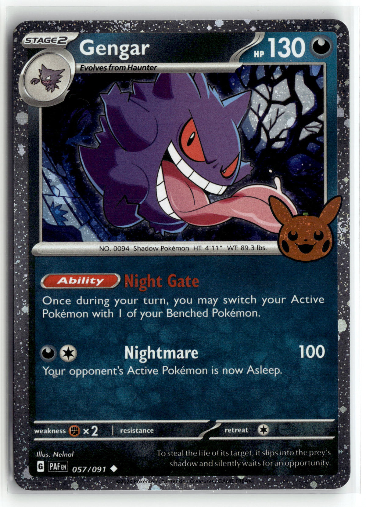 Pokemon tcg Trick or Trade BOOster Bundle 2024 #057/091 Gengar (Cosmos Holo)