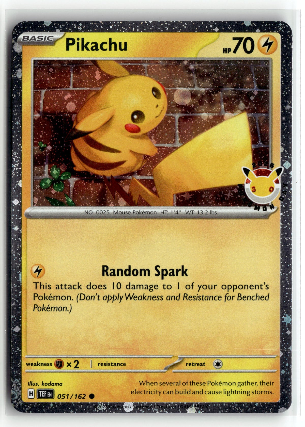 Pokemon tcg Miscellaneous Cards & Products #051/162 Pikachu (Pokemon Day 2026)