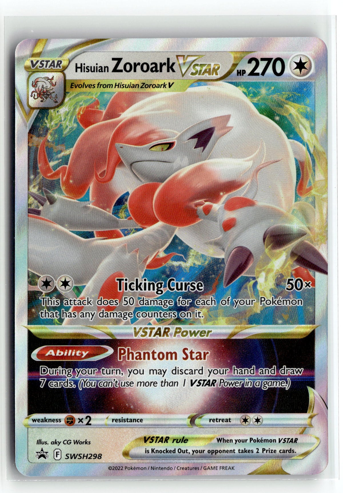 Pokemon tcg SWSH: Sword & Shield Promo Cards #SWSH298 Hisuian Zoroark VSTAR