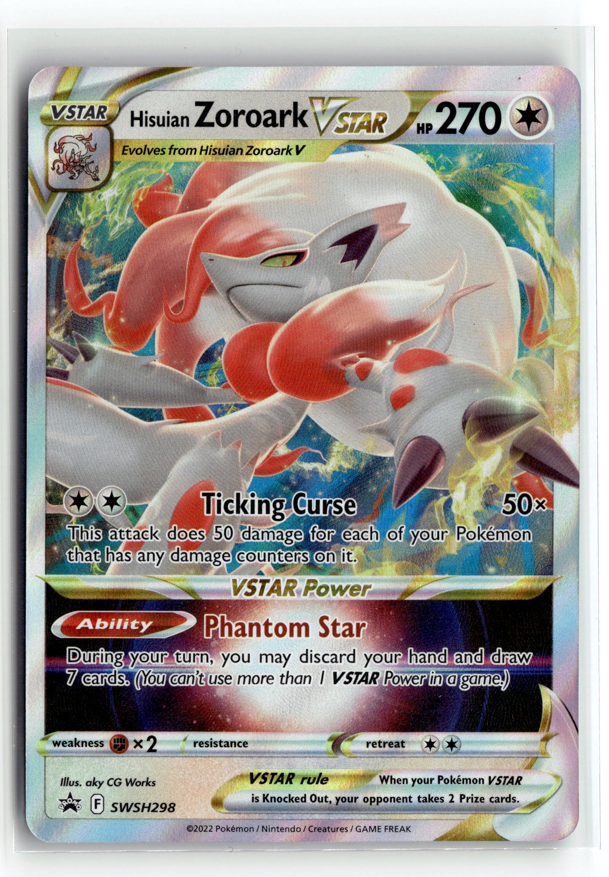 Pokemon tcg SWSH: Sword & Shield Promo Cards #SWSH298 Hisuian Zoroark VSTAR