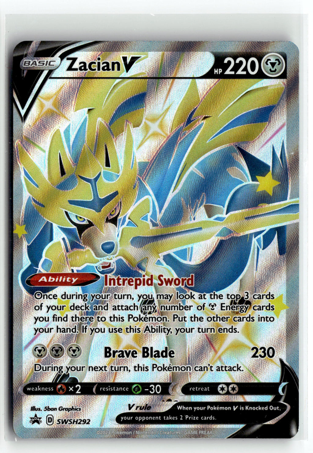 Pokemon tcg SWSH: Sword & Shield Promo Cards #SWSH292 Zacian V (Shiny)