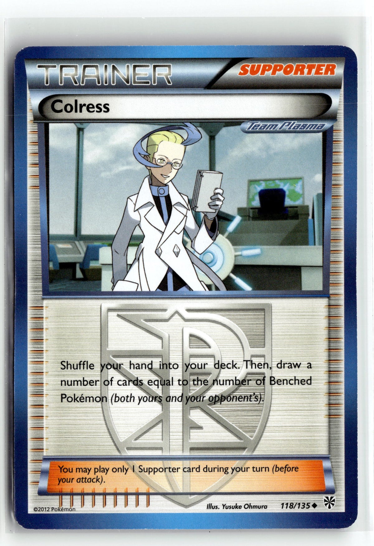 Pokemon tcg Plasma Storm #118/135 Colress (Team Plasma)