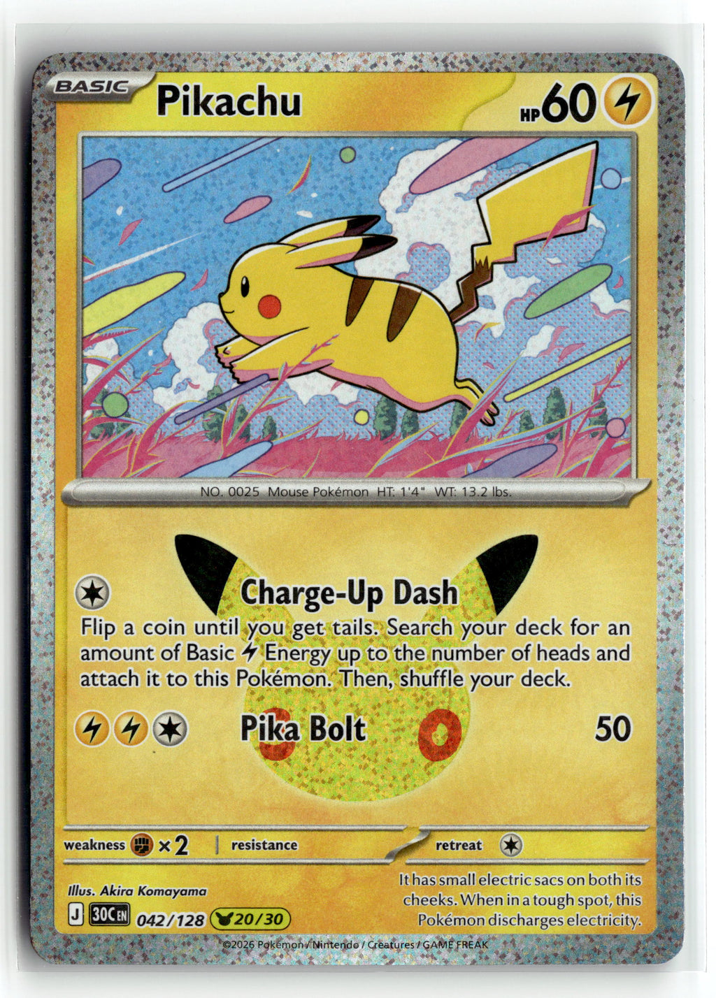 Pokemon tcg ME: 30th Celebration #042/128 Pikachu