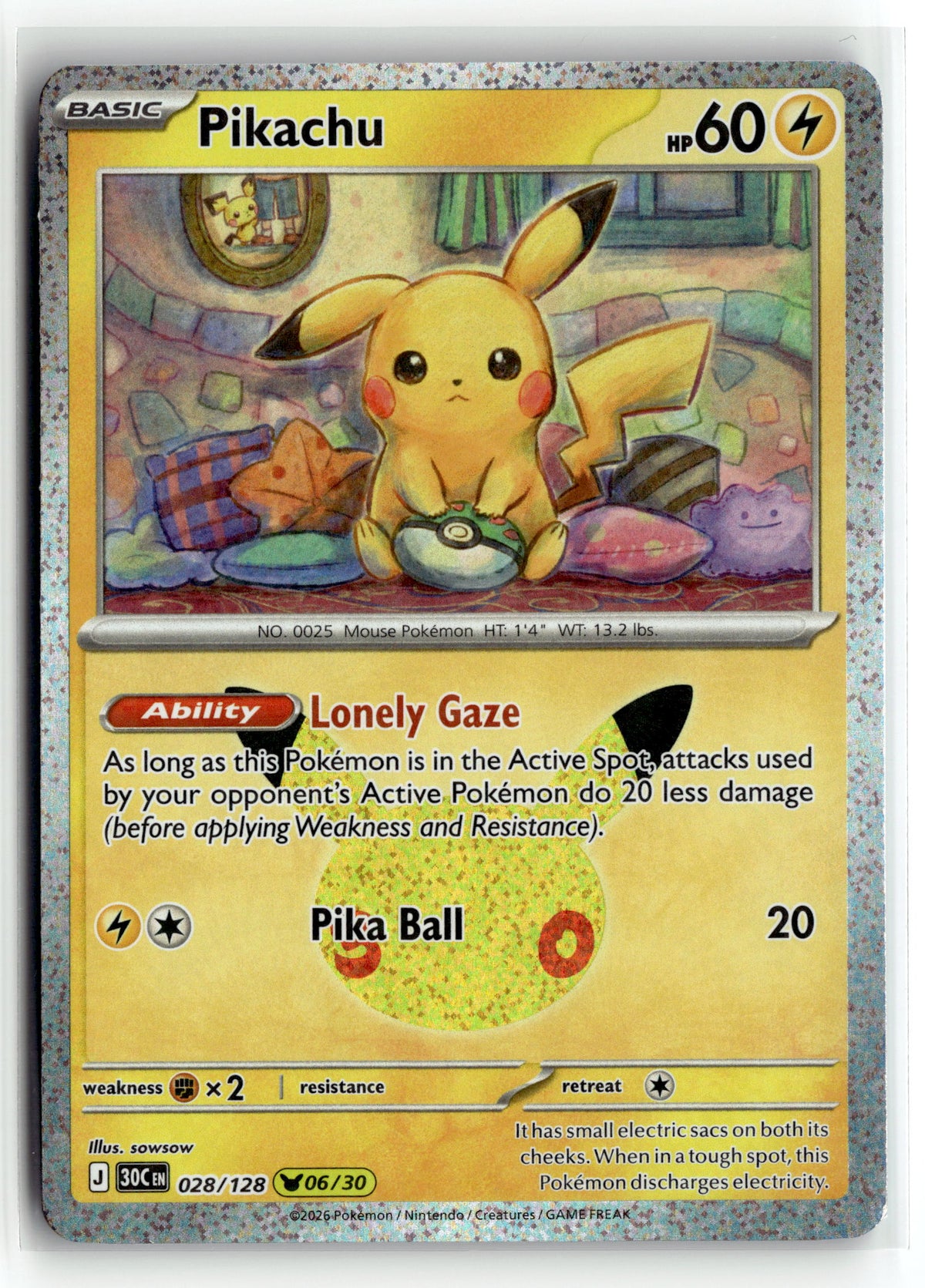 Pokemon tcg ME: 30th Celebration #028/128 Pikachu