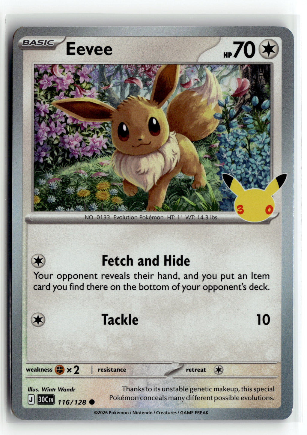Pokemon tcg ME: 30th Celebration #116/128 Eevee