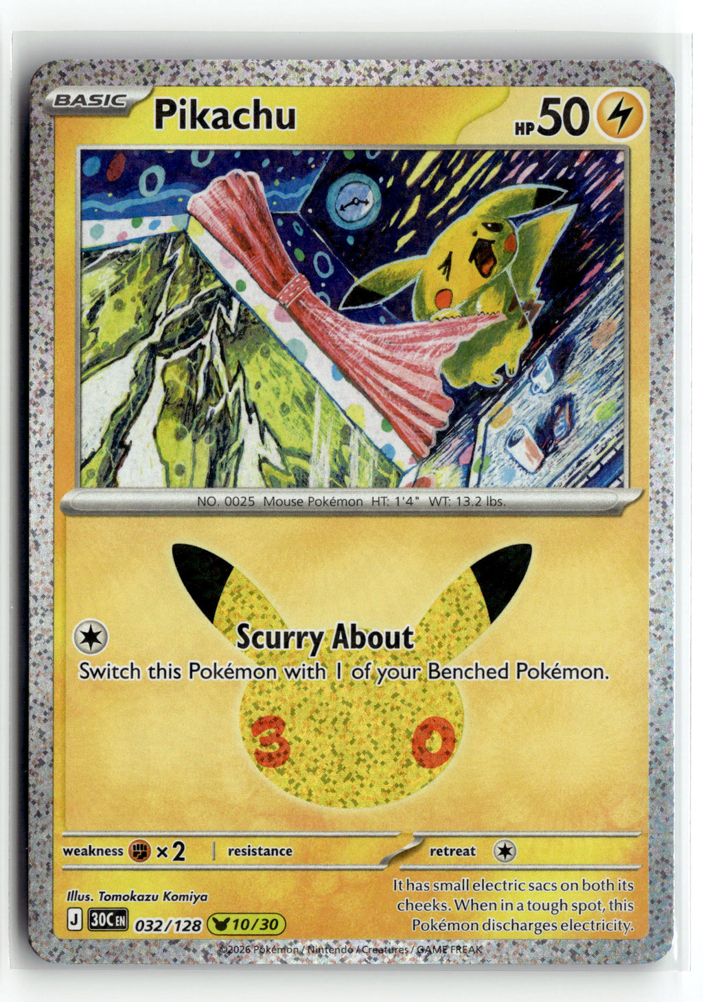 Pokemon tcg ME: 30th Celebration #032/128 Pikachu