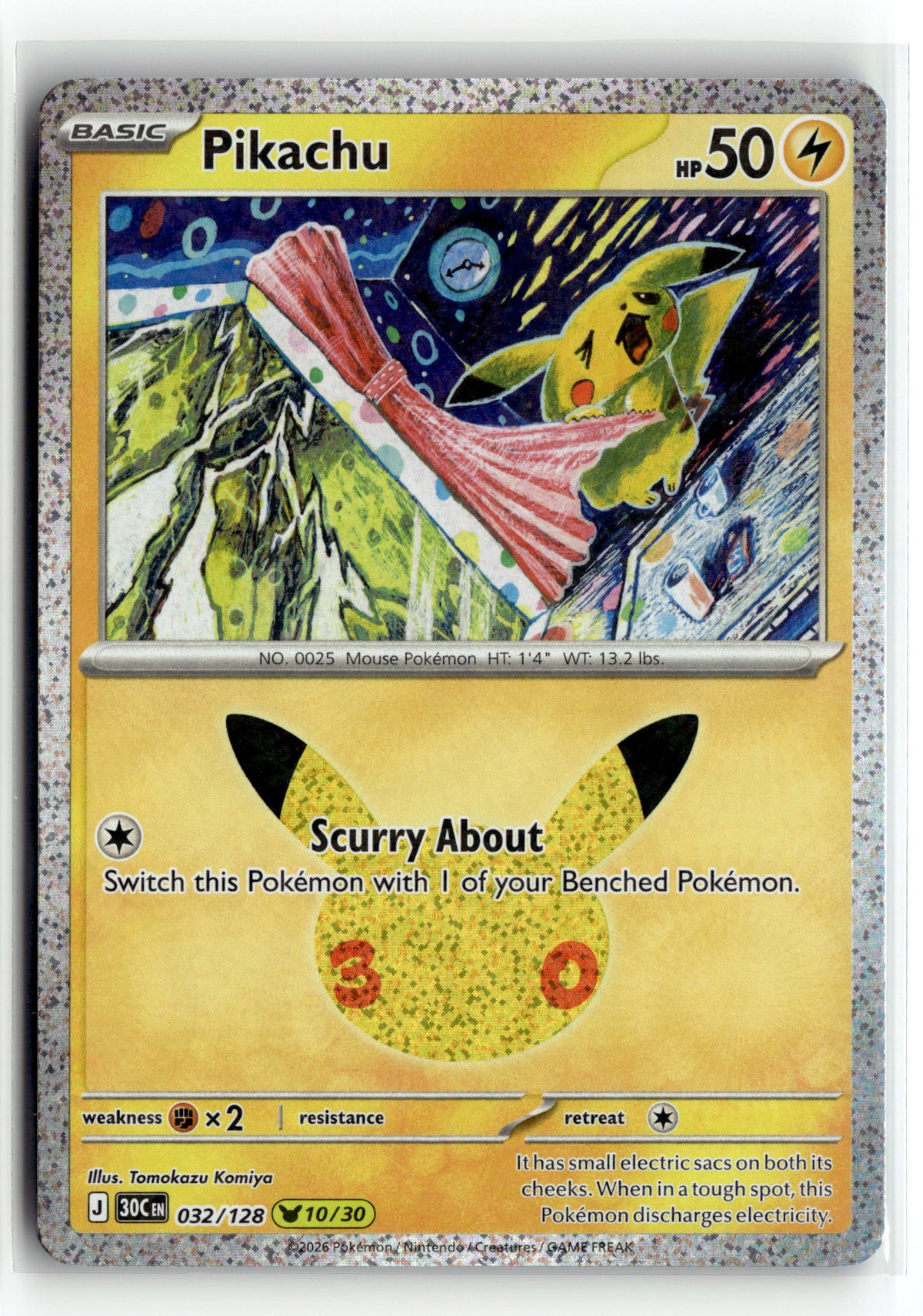Pokemon tcg ME: 30th Celebration #032/128 Pikachu