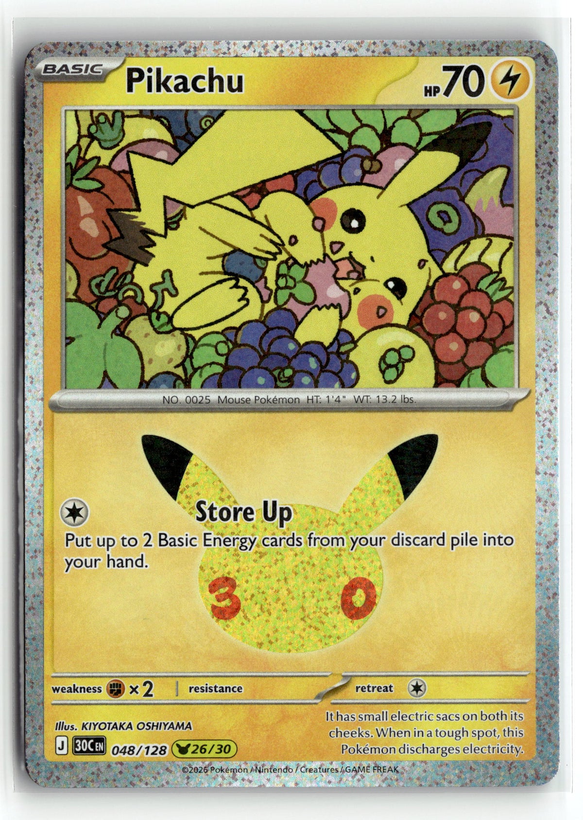 Pokemon tcg ME: 30th Celebration #048/128 Pikachu