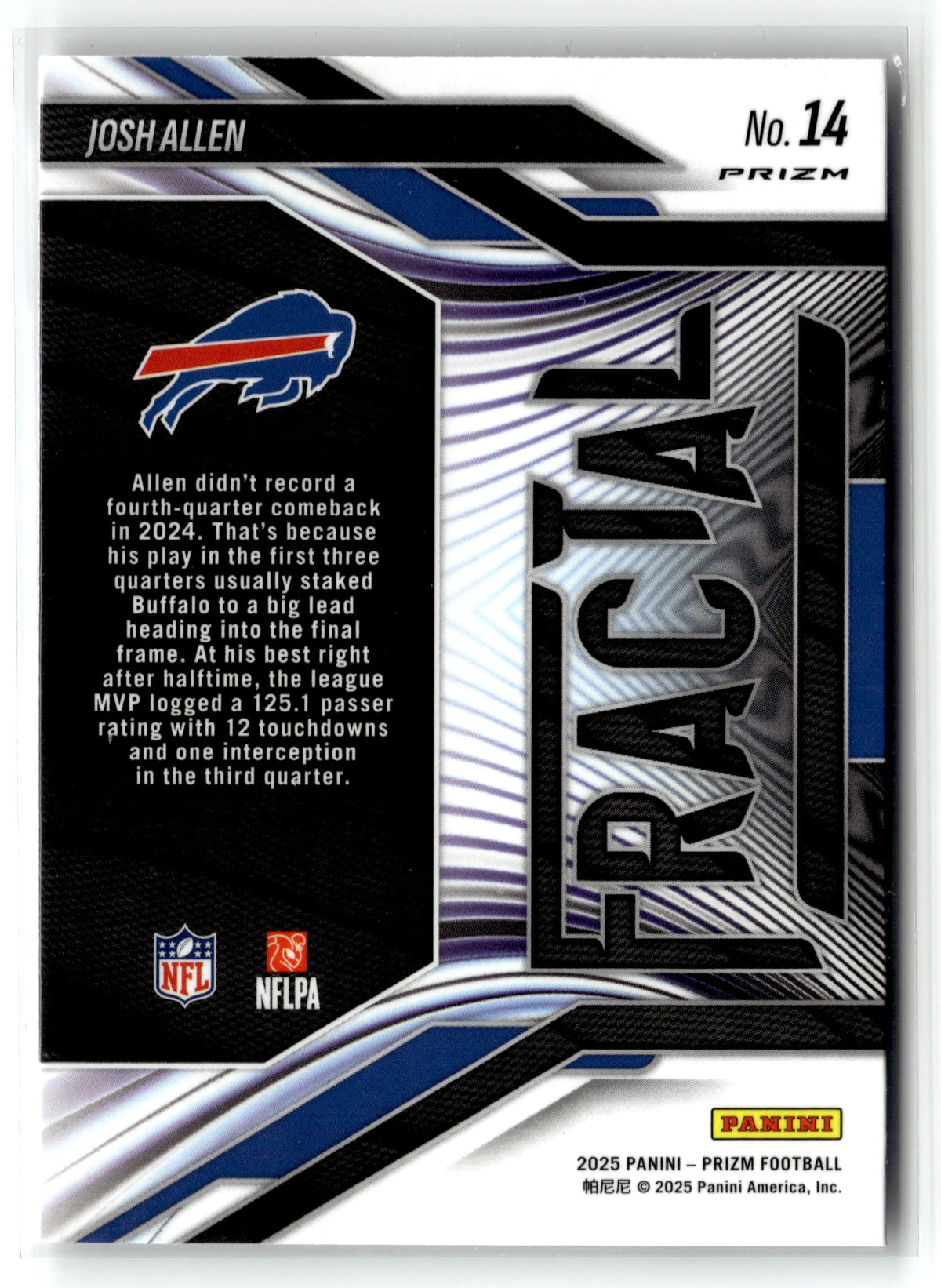 2025 Panini Prizm #14 Josh Allen Fractal Silver