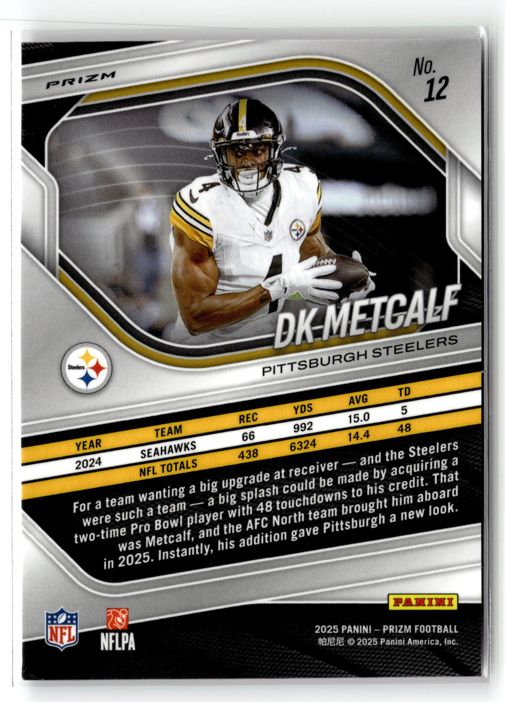 2025 Panini Prizm #12 DK Metcalf Pink