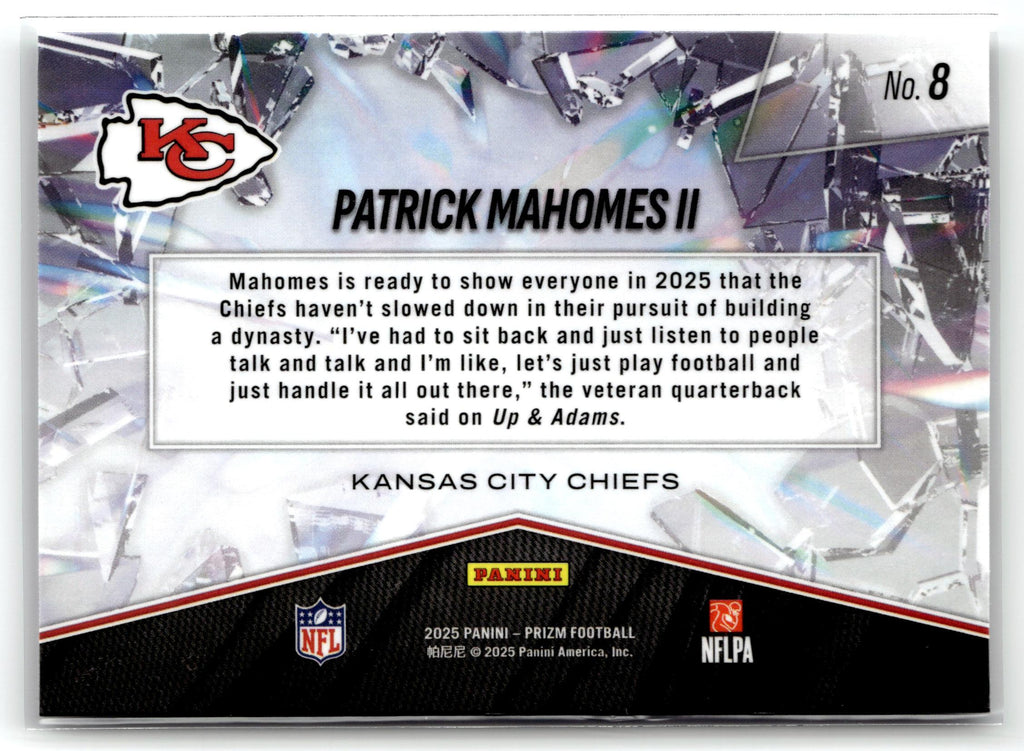 2025 Panini Prizm #8 Patrick Mahomes II Prizm Break