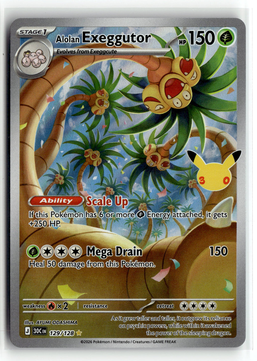 Pokemon tcg ME: 30th Celebration #129/128 Alolan Exeggutor