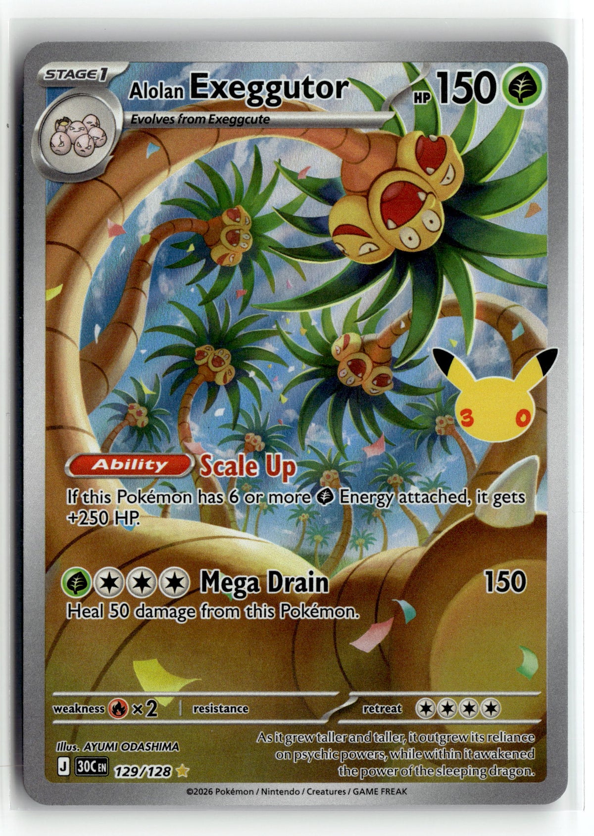 Pokemon tcg ME: 30th Celebration #129/128 Alolan Exeggutor