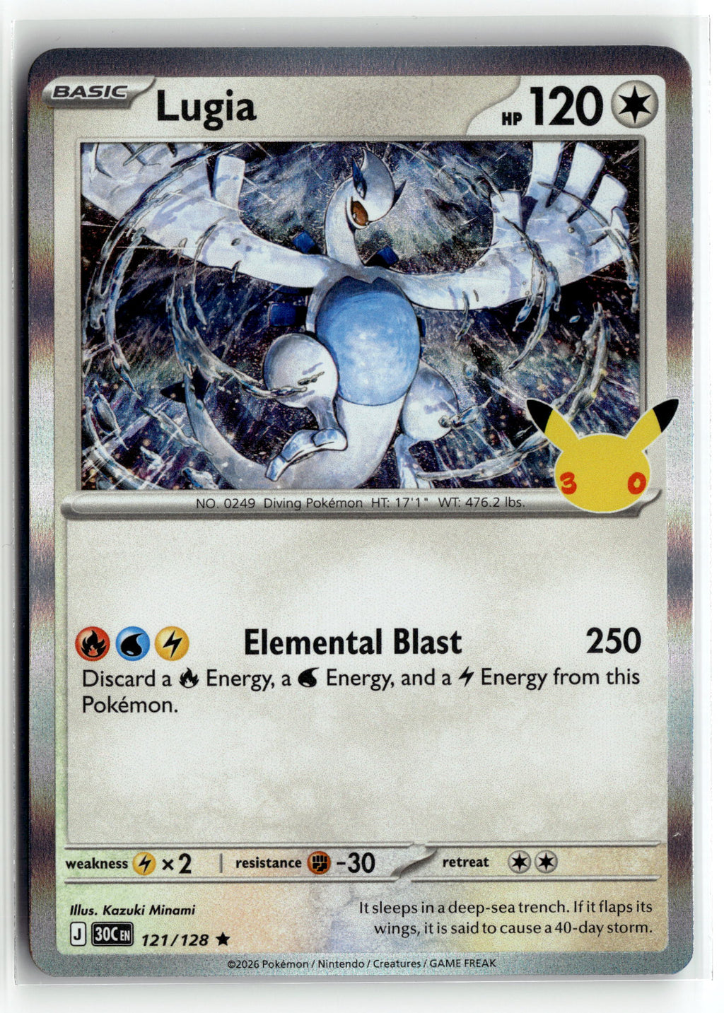 Pokemon tcg ME: 30th Celebration #121/128 Lugia