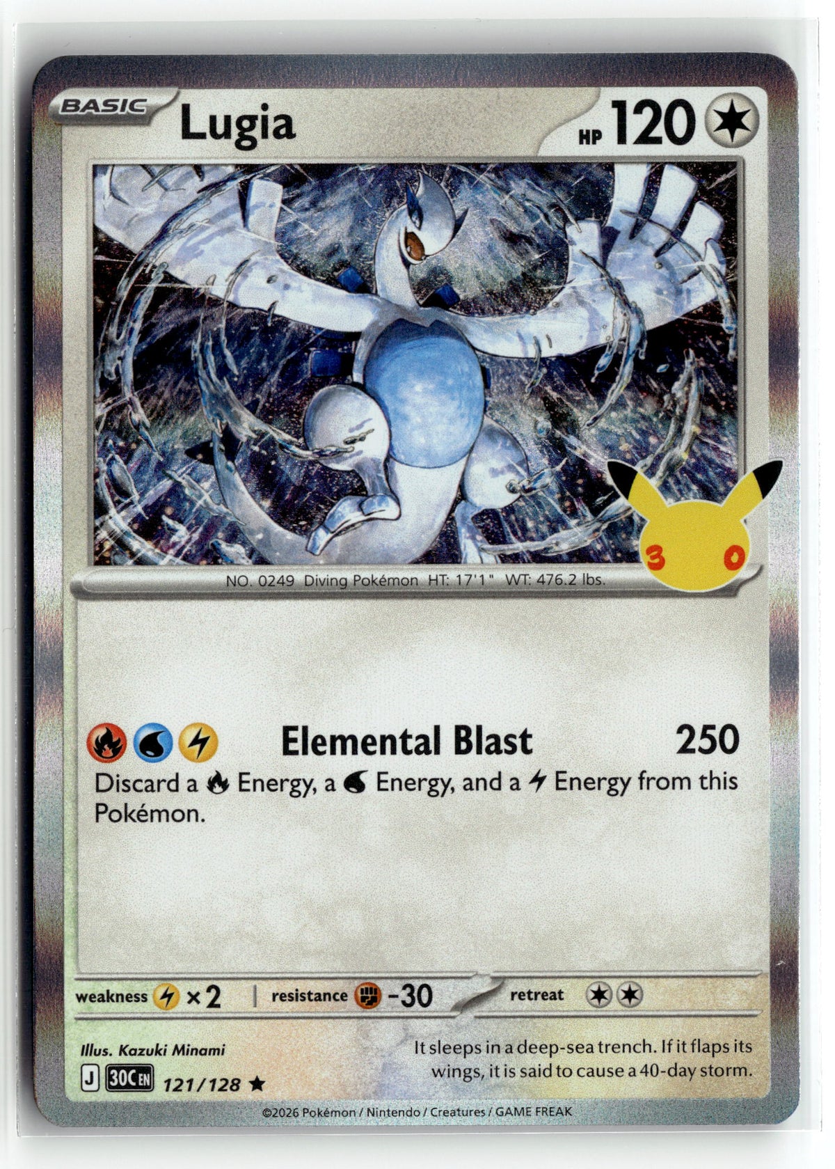 Pokemon tcg ME: 30th Celebration #121/128 Lugia