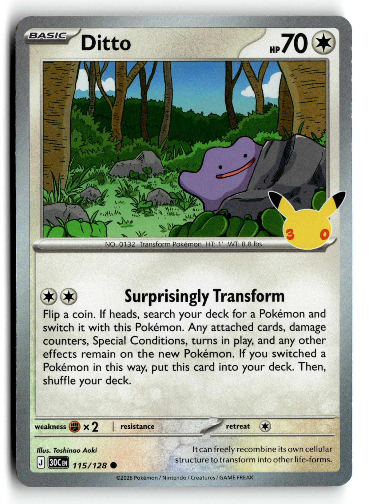 Pokemon tcg ME: 30th Celebration #115/128 Ditto