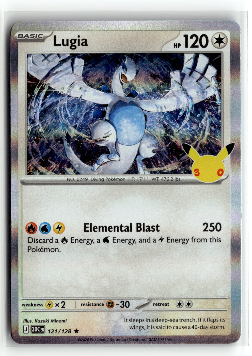 Pokemon tcg ME: 30th Celebration #121/128 Lugia