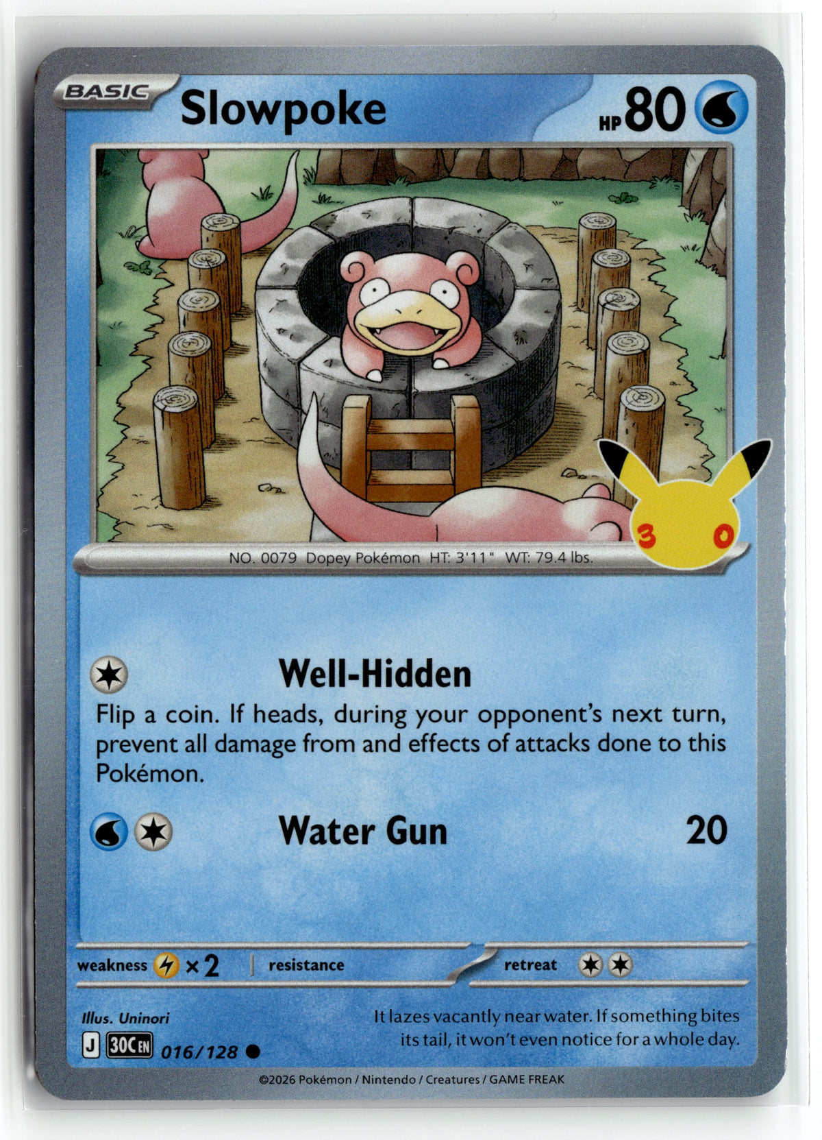 Pokemon tcg ME: 30th Celebration #016/128 Slowpoke
