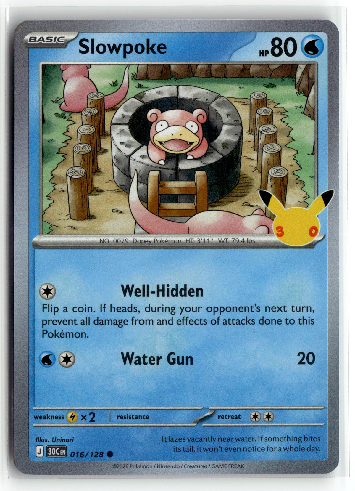 Pokemon tcg ME: 30th Celebration #016/128 Slowpoke