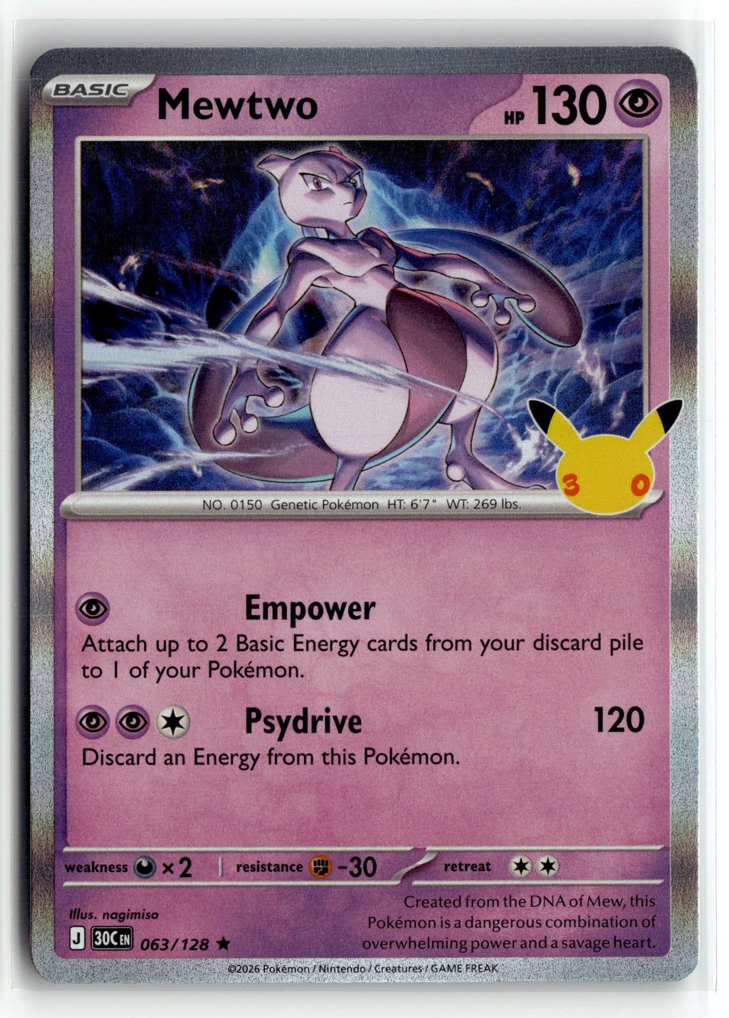 Pokemon tcg ME: 30th Celebration #063/128 Mewtwo