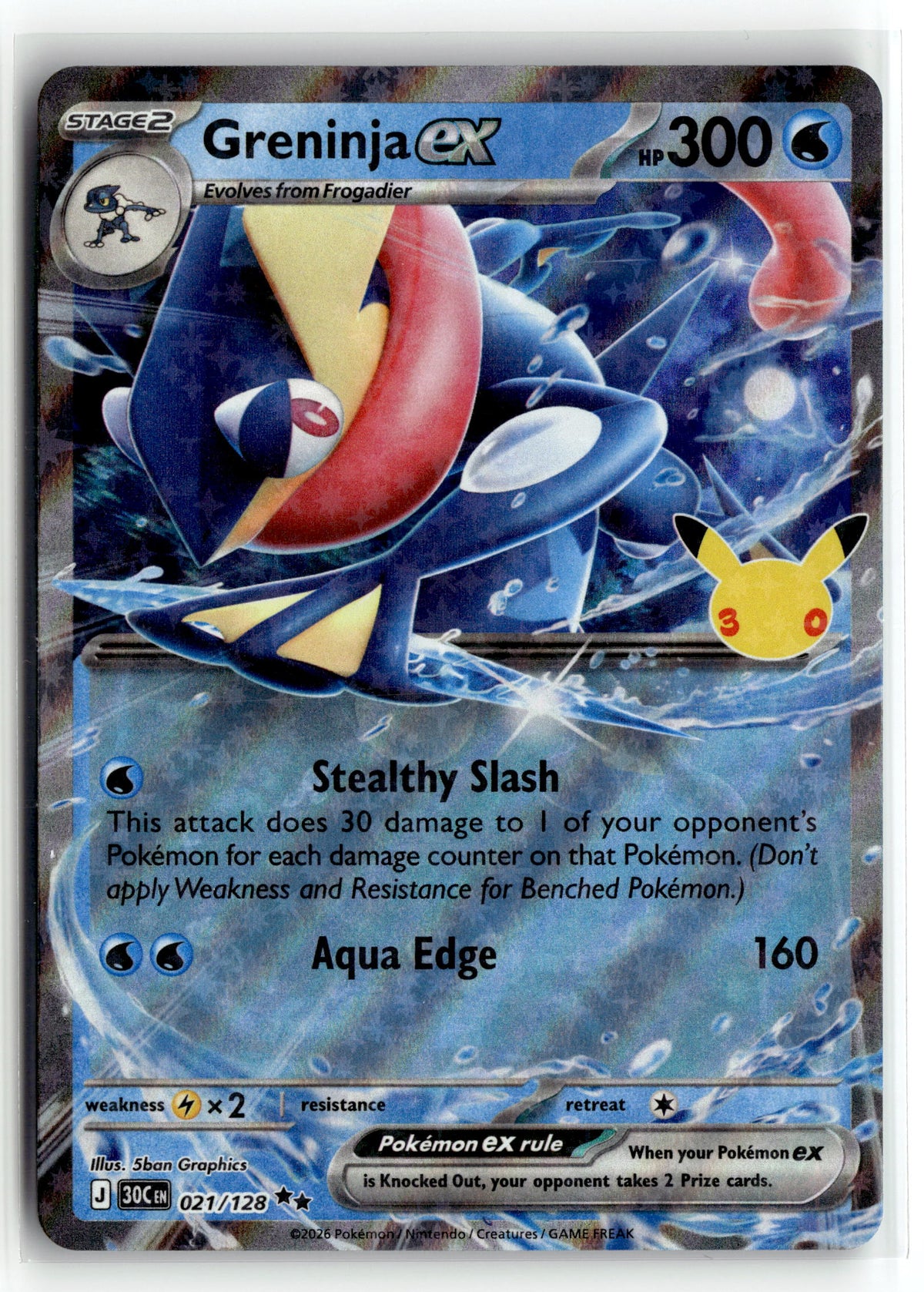 Pokemon tcg ME: 30th Celebration #021/128 Greninja ex