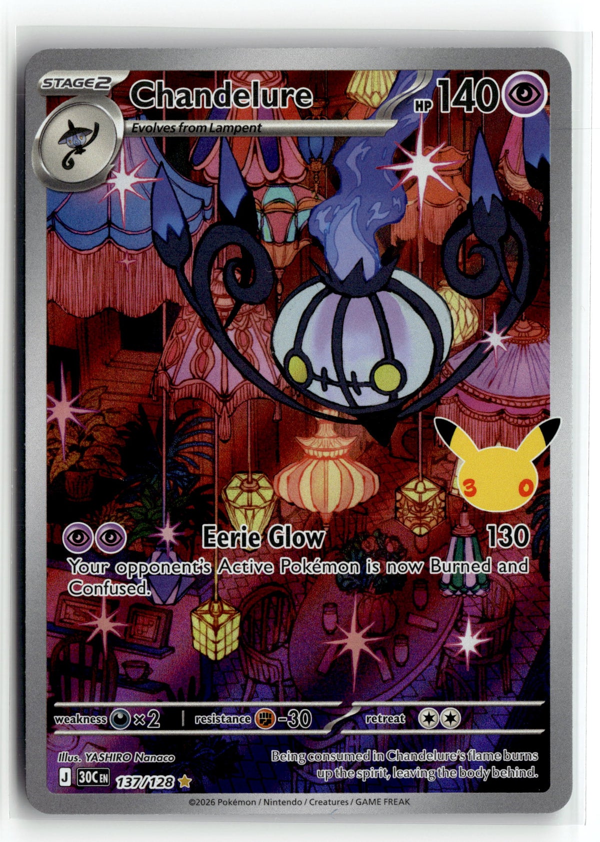 Pokemon tcg ME: 30th Celebration #137/128 Chandelure