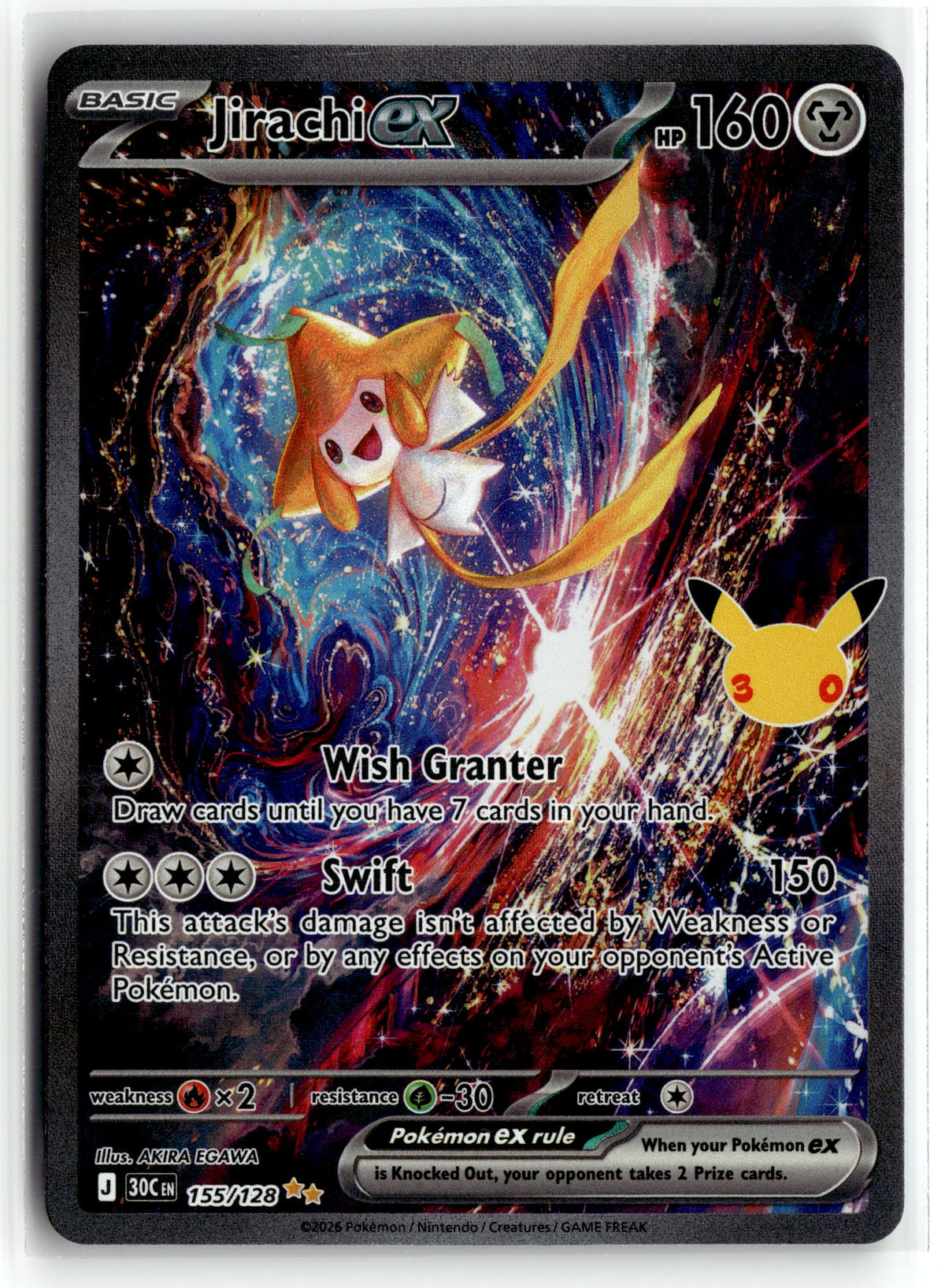 Pokemon tcg ME: 30th Celebration #155/128 Jirachi ex