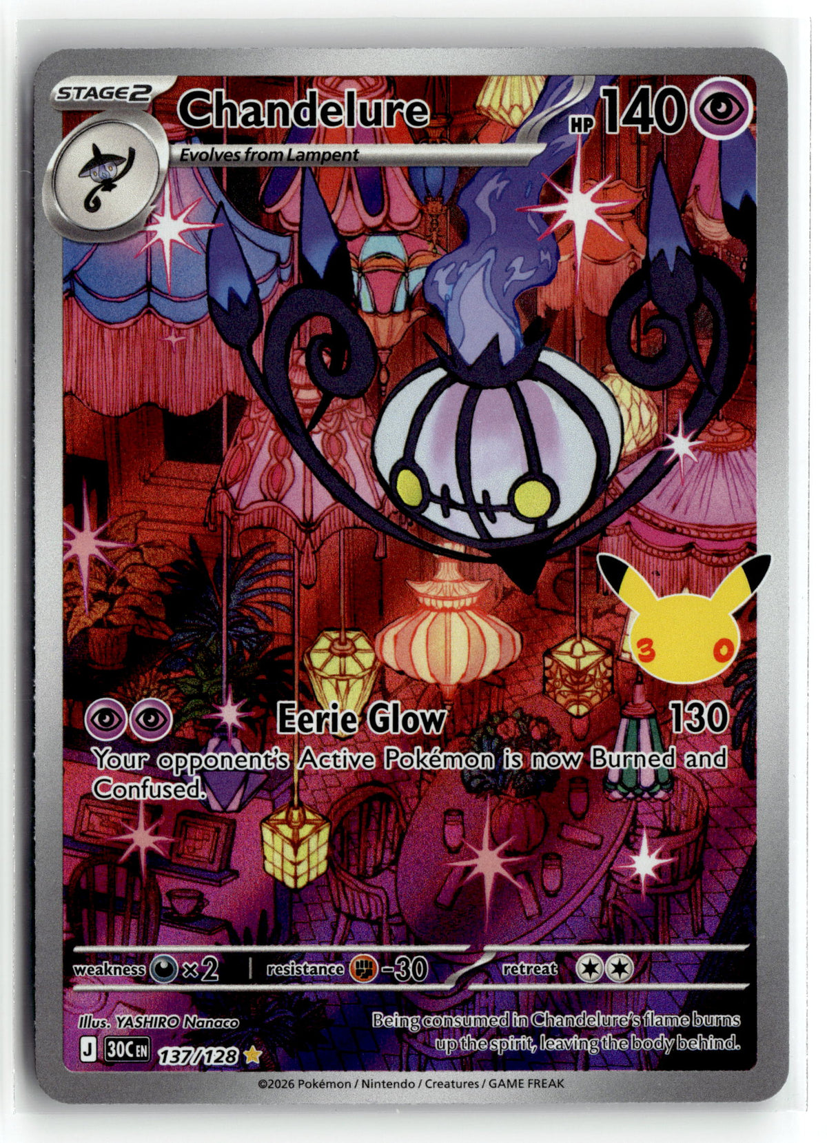 Pokemon tcg ME: 30th Celebration #137/128 Chandelure