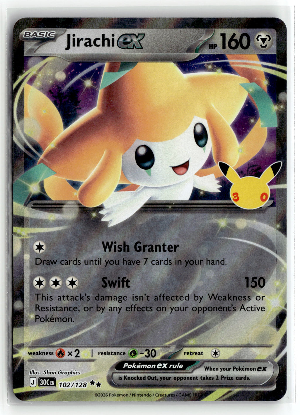 Pokemon tcg ME: 30th Celebration #102/128 Jirachi ex