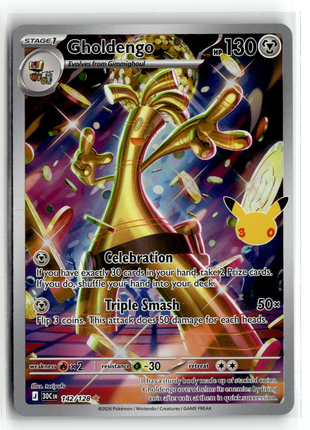 Pokemon tcg ME: 30th Celebration #142/128 Gholdengo