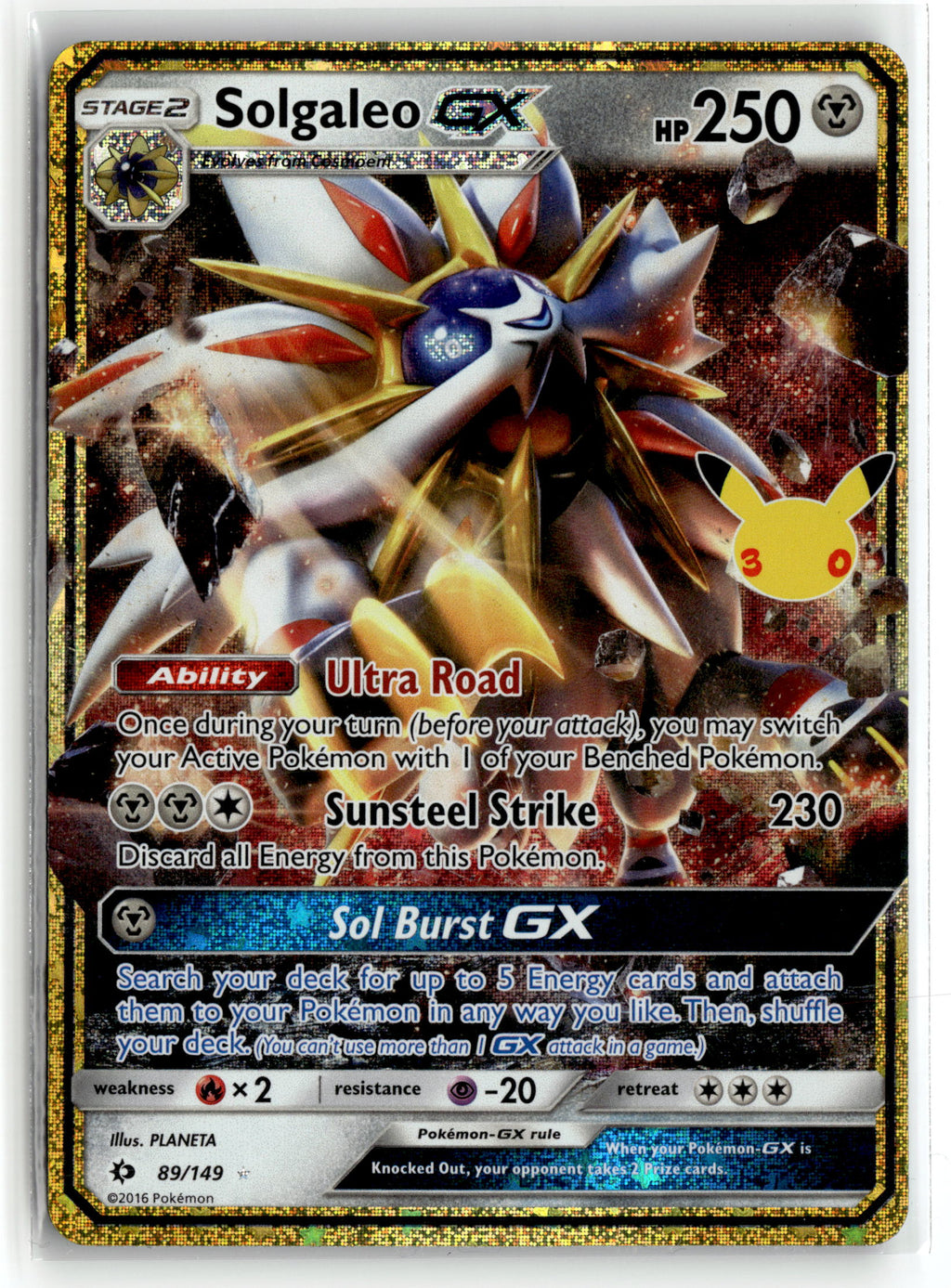 Pokemon tcg ME: 30th Celebration Classic Collection #89/149 Solgaleo GX