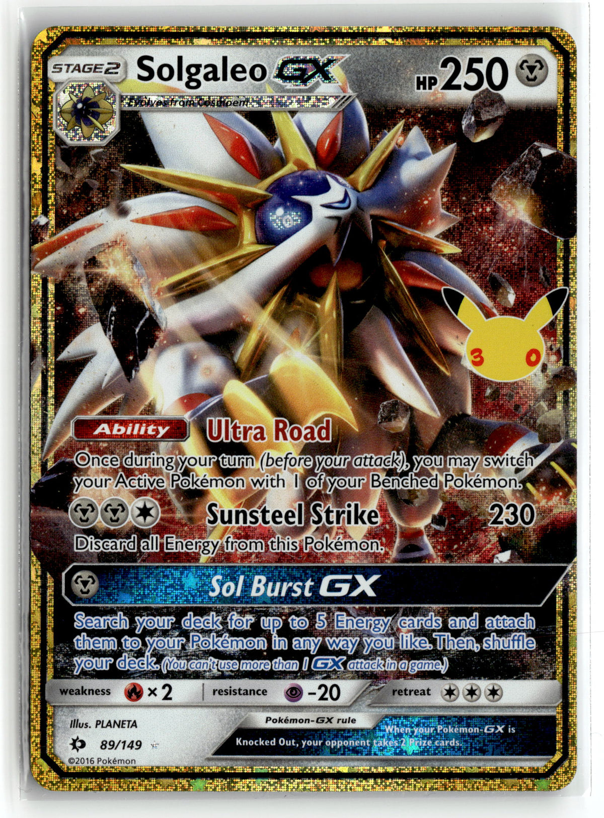 Pokemon tcg ME: 30th Celebration Classic Collection #89/149 Solgaleo GX