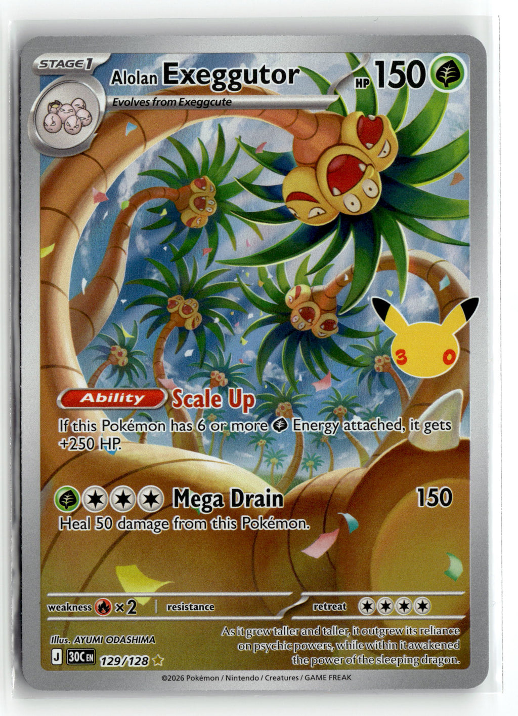 Pokemon tcg ME: 30th Celebration #129/128 Alolan Exeggutor
