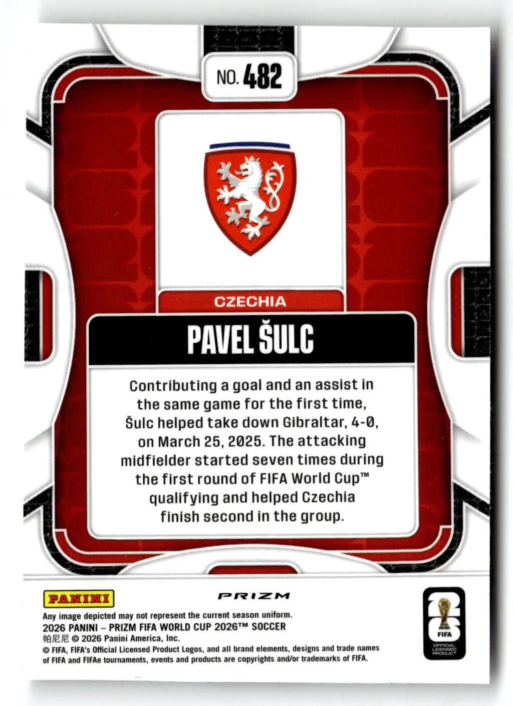 2026 Panini Prizm FIFA World Cup #482 Pavel Sulc