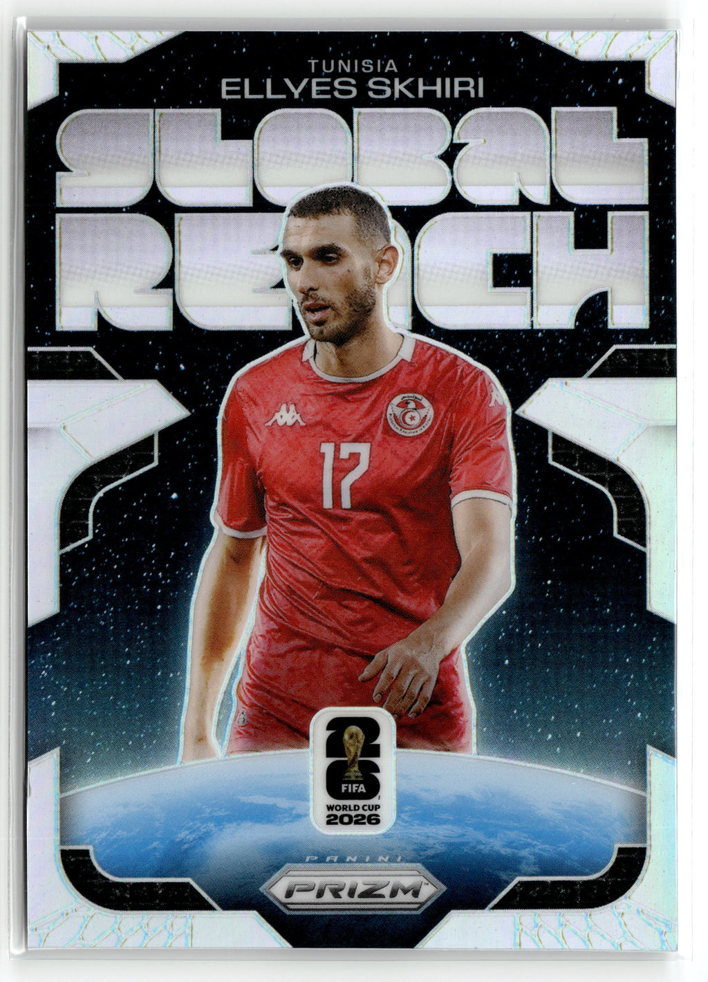 2026 Panini Prizm FIFA World Cup #20 Ellyes Skhiri Global Reach Silver Prizm