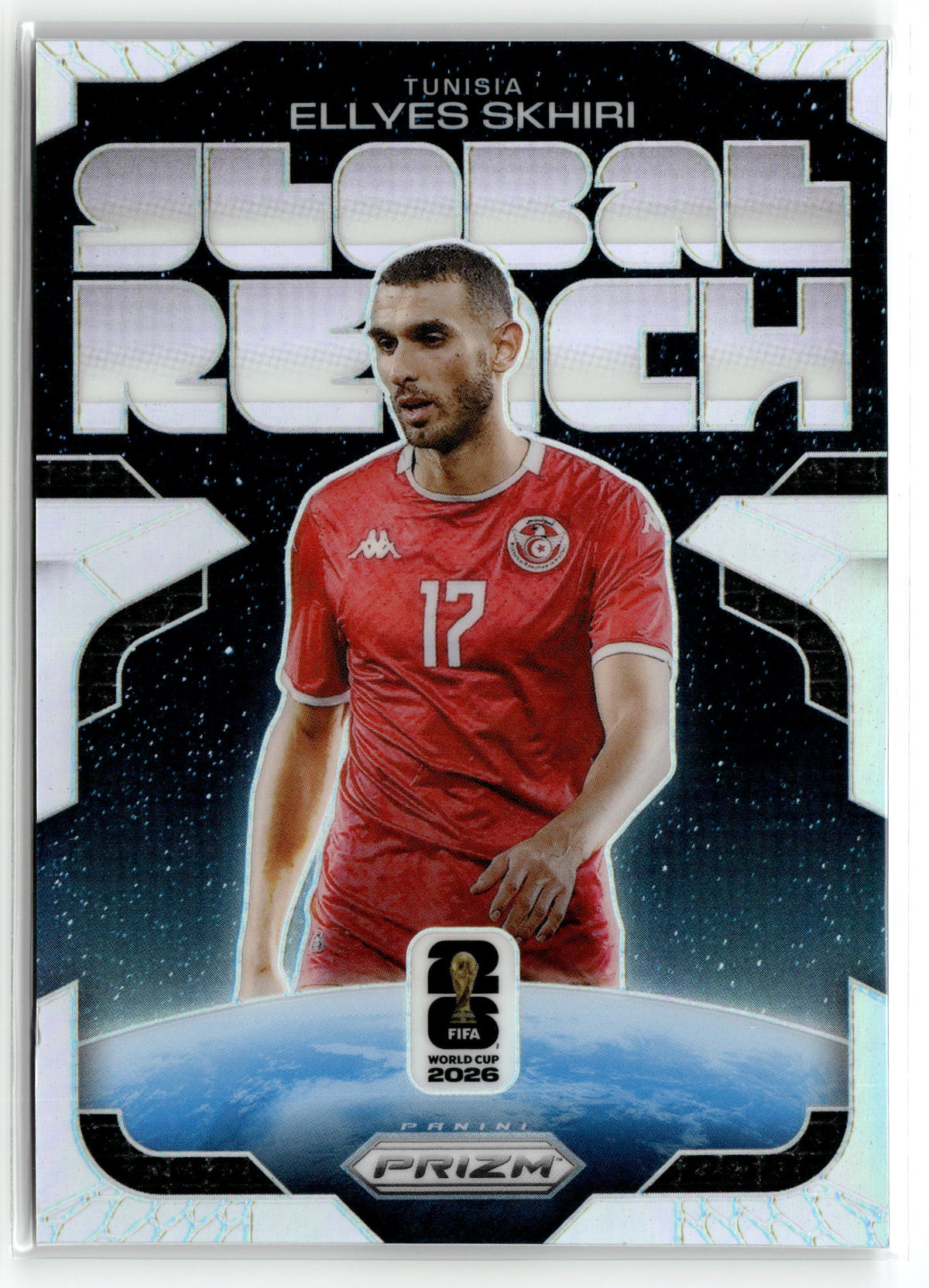 2026 Panini Prizm FIFA World Cup #20 Ellyes Skhiri Global Reach Silver Prizm