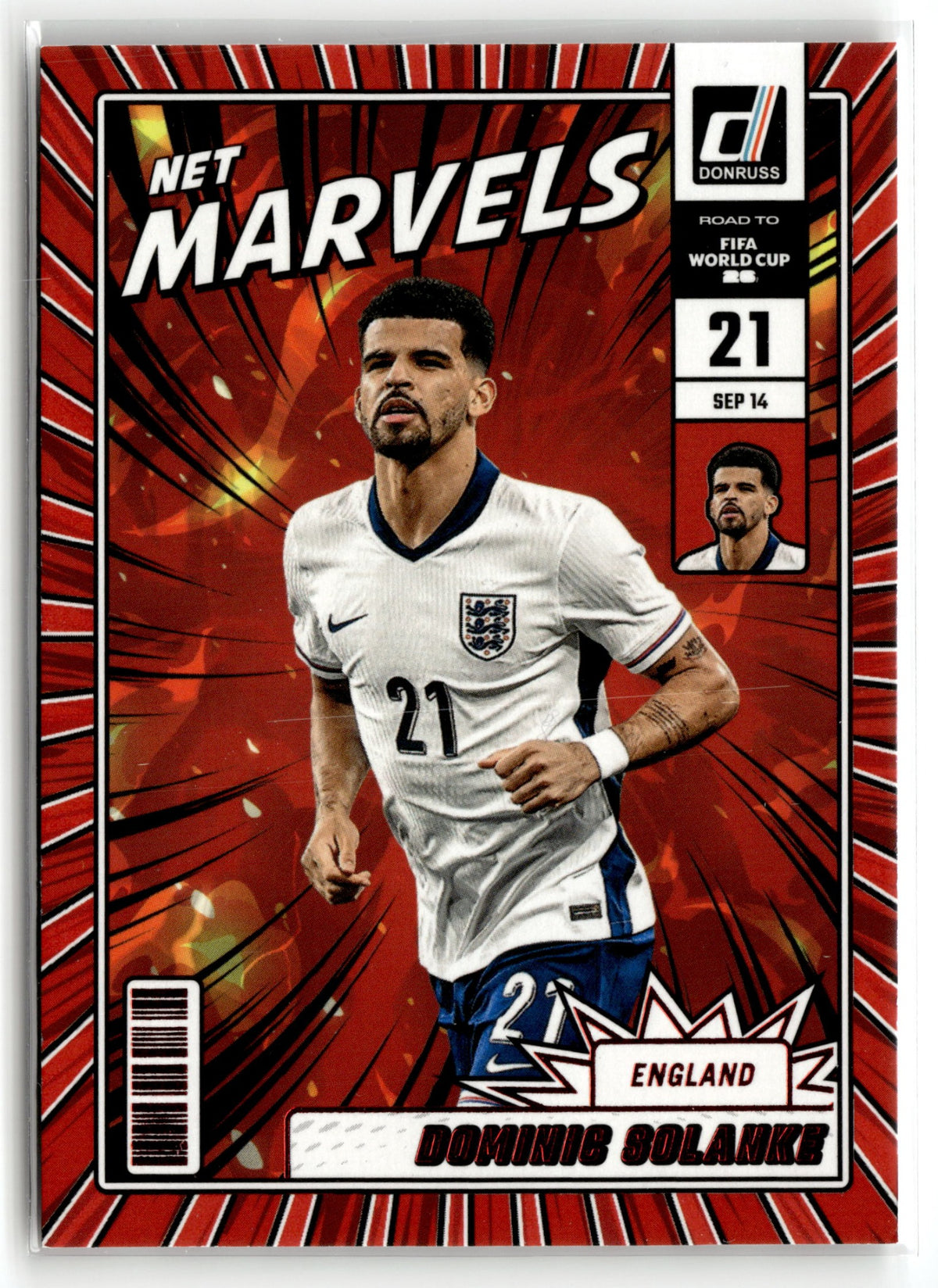 2025-26 Donruss Road to FIFA World Cup #12 Dominic Solanke Net Marvels Red