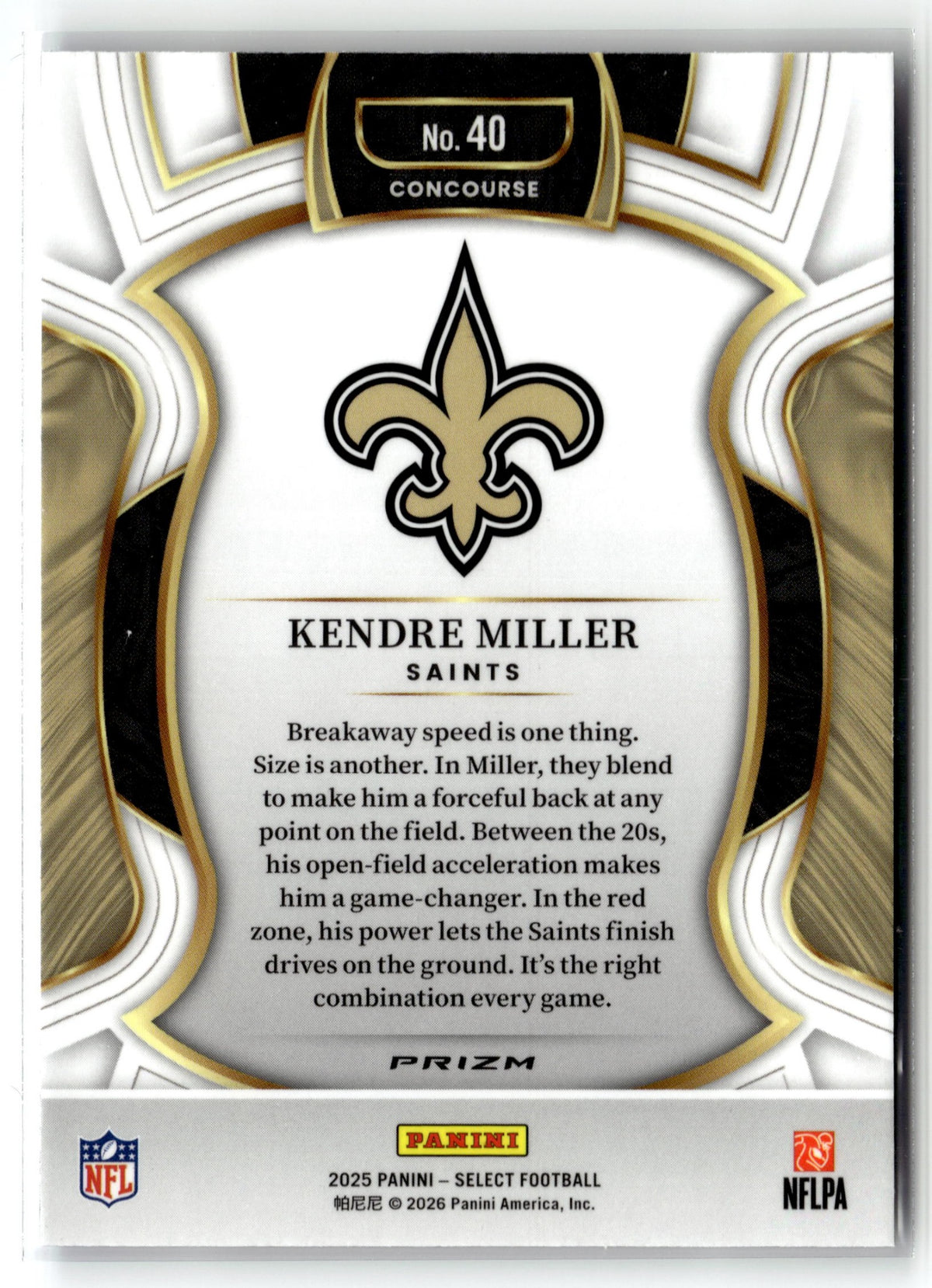 2025 Panini Select #40 Kendre Miller Black and Blue Prizm Shock