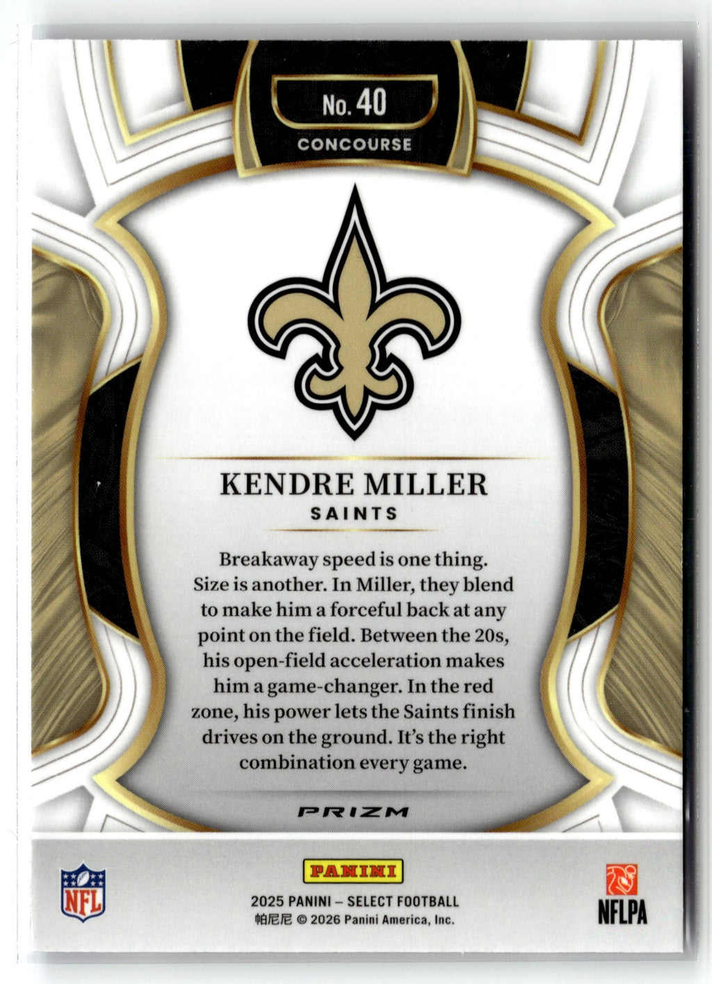 2025 Panini Select #40 Kendre Miller Black and Blue Prizm Shock