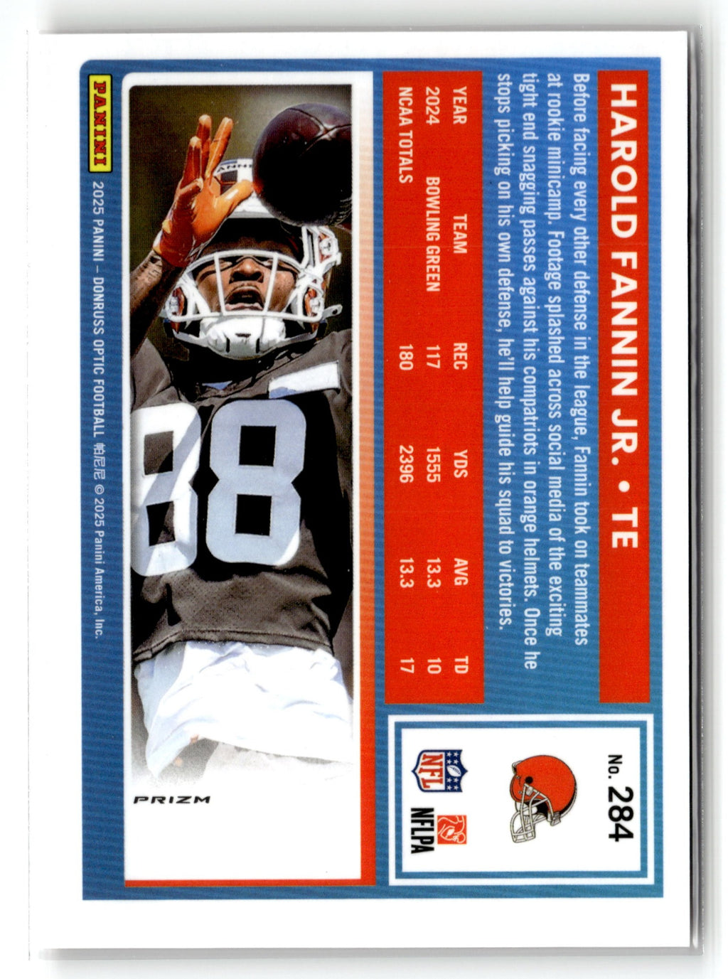 2025 Donruss Optic #284 Harold Fannin Jr. Red Scope