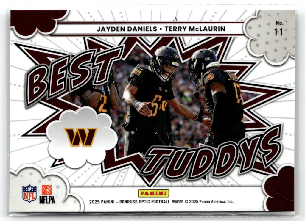 2025 Donruss Optic #11 Jayden Daniels/Terry McLaurin Best Tuddys